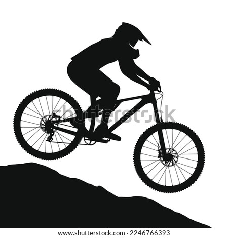 Bicycle silhouette illustrator of Mtb mountain bike vector downhill clipart. Royalty-Free Stock Photo #2246766393