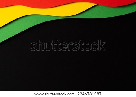 Abstract geometric black, red, yellow, green color background. Black History Month color background with copy space for text Royalty-Free Stock Photo #2246781987