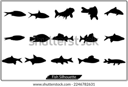 Set of fishes silhouettes Collection