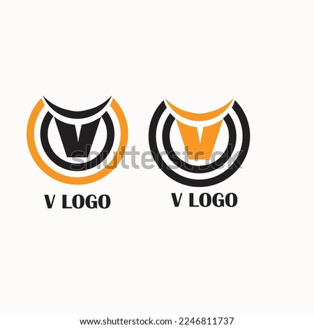 v logo template vector design
