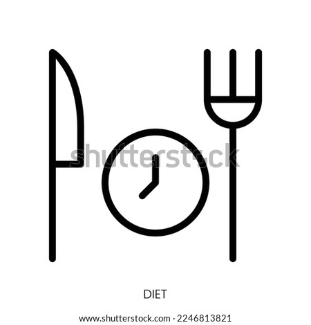 diet icon. Line Art Style Design Isolated On White Background