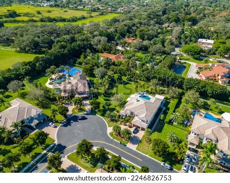 Davie, FL, USA - January 6, 2022: Aerial photo Long Lake Ranches West Royalty-Free Stock Photo #2246826753