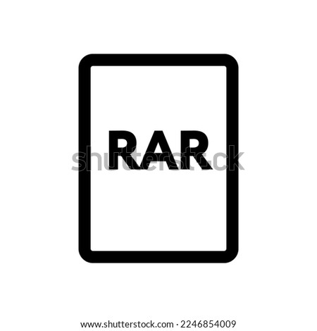 RAR file icon line isolated on white background. Black flat thin icon on modern outline style. Linear symbol and editable stroke. Simple and pixel perfect stroke vector illustration.