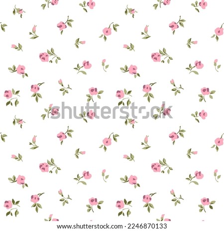 Seamless floral pattern. Colorful flowers on white background. Elegant template for fashion prints.  Vector illustration.  Royalty-Free Stock Photo #2246870133