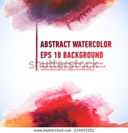 Vector watercolor ink spot. Wet brush stroke on paper texture. Dry brush strokes. Abstract composition for design elements. Vector illustration clip-art design element 10 eps