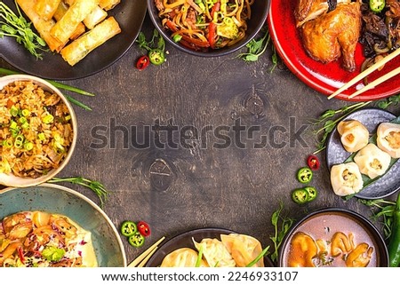 Testy food background of Top view. Royalty-Free Stock Photo #2246933107