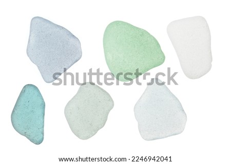 peace of sea glass isolated on a white backaground Royalty-Free Stock Photo #2246942041