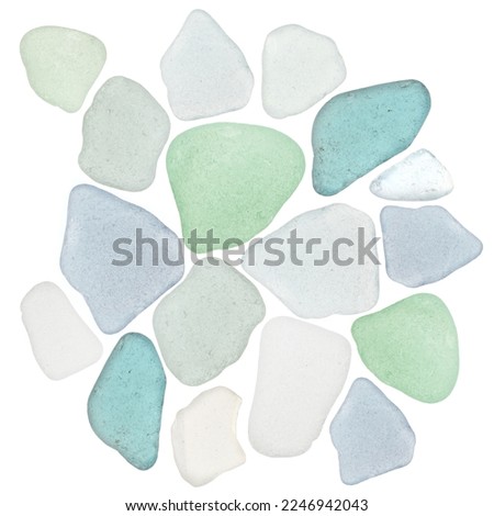 peace of sea glass isolated on a white backaground Royalty-Free Stock Photo #2246942043