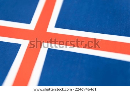 flag symbols of Iceland. close up waving flag of Iceland.