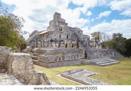Edzna's Building of the Five Stories, of the Most Unique Mayan Pyramids Royalty-Free Stock Photo #2246953355