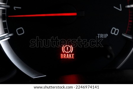 Car dashboard show status light icon BRAKE Royalty-Free Stock Photo #2246974141