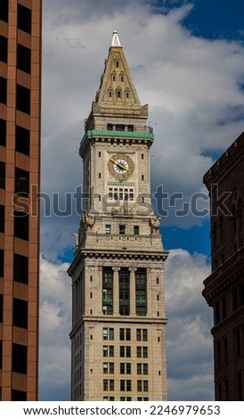 Tall Building with Clock on it in Boston, Massachusetts 