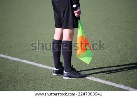 Soccer line referee (Linesman), close up