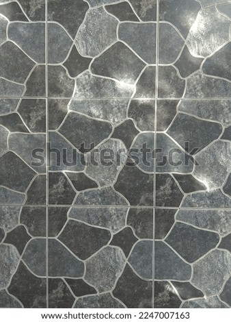 Photo of floor with stone pattern.