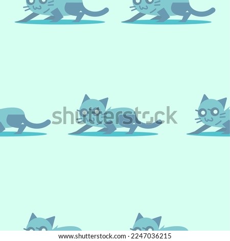 cute cat pattern flat illustration. pattern paint. seamless cute cat pattern.

