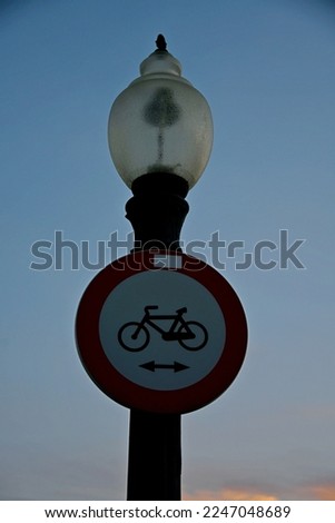 Traffic sign: 'Bicycles prohibited', from Coma Ruga, Tarragona province, Spain, November, 2022