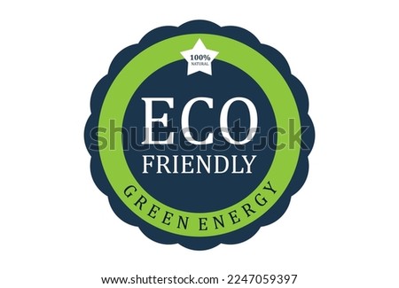 eco star green energy logo design, minimalist flat design logo template element, vector illustration