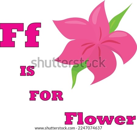 F is for flower abstract illustration for ABC vector 