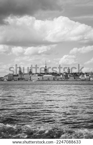 The Old Town of Stockholm, Sweden. Black and white photography, cityscape