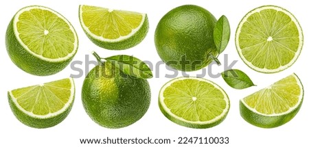 Lime citrus fruit isolated on white background, collection Royalty-Free Stock Photo #2247110033