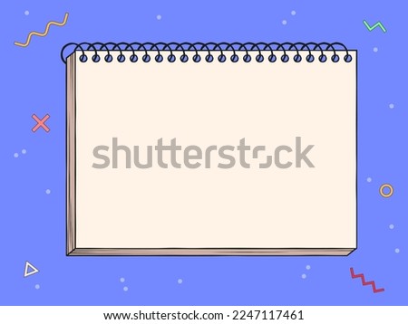 Spring notepad template with place for your text. Vector illustration Royalty-Free Stock Photo #2247117461