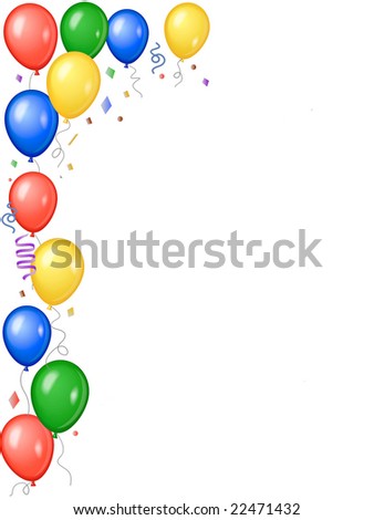 Illustration of colorful balloons in isolated background