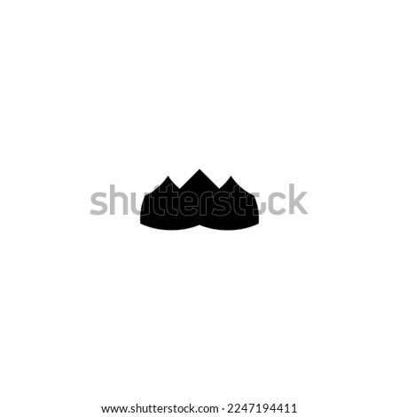 Mountain icon. Simple style winter tourism poster background symbol. Mountain brand logo design element. Mountain t-shirt printing. Vector for sticker.