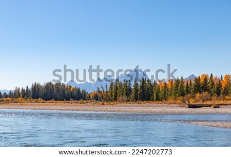 Scenic Autumn Landscape in Grand Teton National Park Wyoming Royalty-Free Stock Photo #2247202773