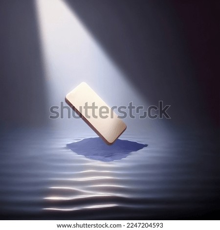 3D rendering smartphone floating In the light