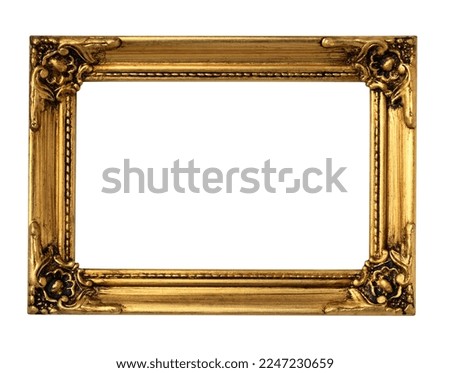 gilded antique frames isolated on white background.