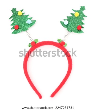 Funny Christmas headband on white background