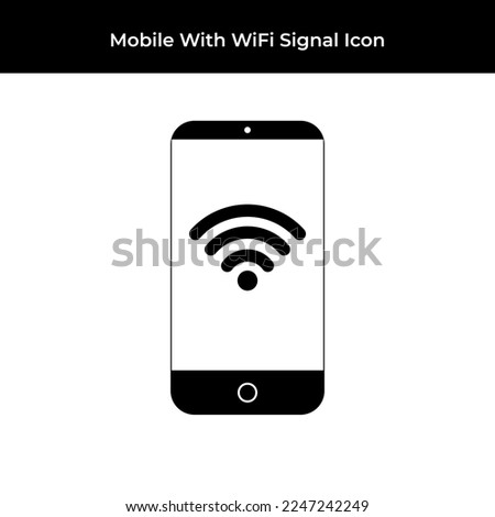 Smartphone with wifi network icon, Touchscreen phone