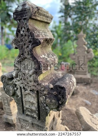 selective focus photo of lampulo ancient tombstone grave of aceh  kingdom admiral