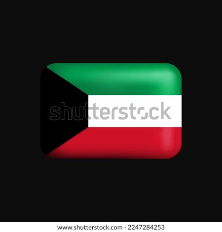 Kuwait Flag 3D Icon. National Flag of Kuwait. Vector illustration