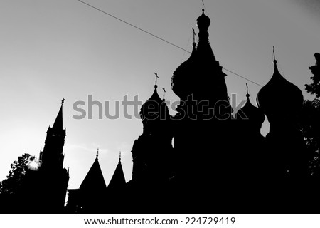 Silhouette of St. Basil's Cathedral, Moscow, Russia