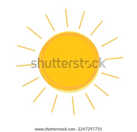 Doodle style sun icon symbol. Vector illustration.
