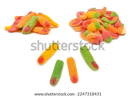 Jelly candys isolated on a white background. 