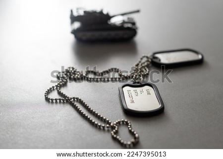 Military ID tags isolated on white background.