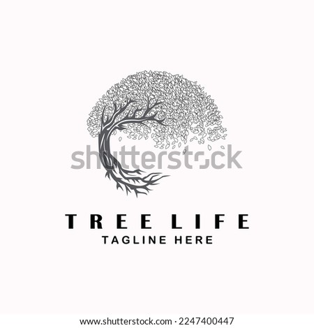 tree life line art minimalist illustration design icon logo