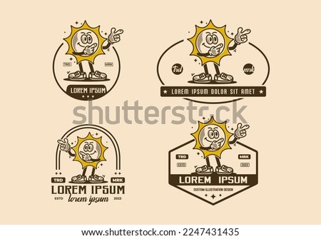 Mascot character illustration design of happy sun