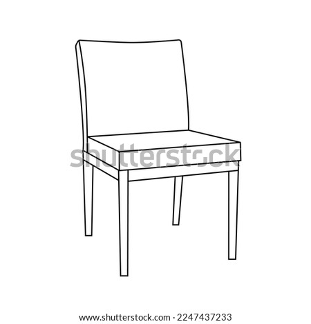 Chair editable vector illustration on white background. chair Line art, clip art, Hand-drawn design elements.