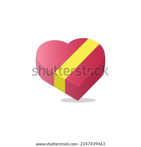 Valentine Gift Icon. Valentine Gift Logo. Vector Illustration. Isolated on White Background