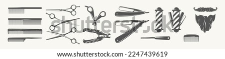 Set of barbershop tools. Isolated on white background