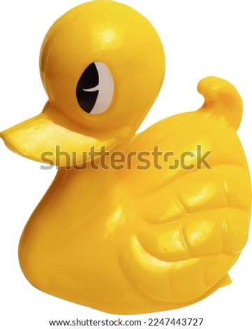 Duck toy on white background