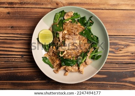 Pad See Ew Pork and Vegetables, a popular Thai dish