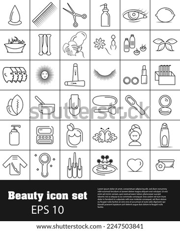 Beautiful Cosmetic  Outline Stroke Icon Symbol Set Collection