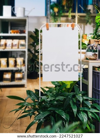 Mock up Sign stand Media Advertising shop Interior Ecology lifestyle product 