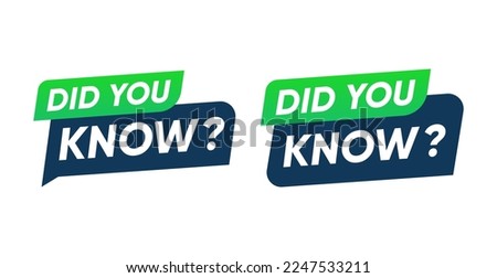 Set of Did you know with question mark, banner vector design Royalty-Free Stock Photo #2247533211