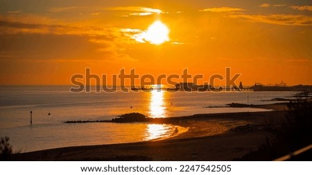 Sunset beach silhouette sky skyline