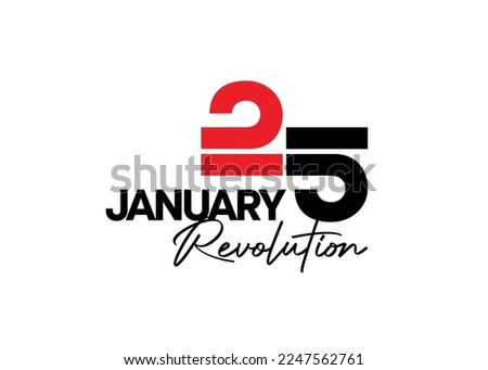25 th of January Egyptian revolution day celebration logo design typography  Royalty-Free Stock Photo #2247562761